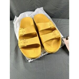 Guava Sandals Unisex 14/15 Yellow Slides Brazilian Vegan Eco Friendly NWT
